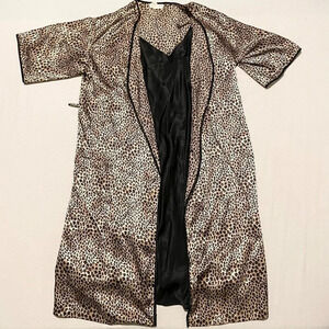 Natori Leopard Print Robe Kimono and Nightgown Womens Size 1X